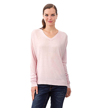 Светлорозов дамски пуловер Nina снимка