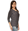 Черна дамска блуза на кафяви точки-1 снимка