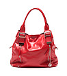 Червена дамска кожена чанта Valena-0 снимка
