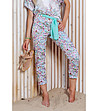 Дамски памучен панталон с флорален принт-0 снимка