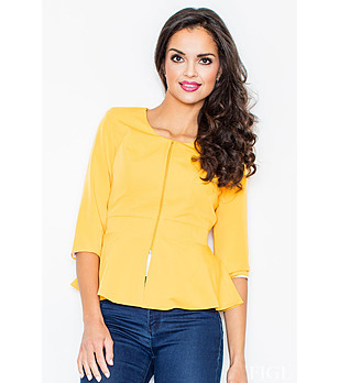 Дамско сако в жълто Klaudia снимка