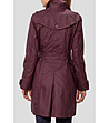 Дамски памучен шлифер тип тренч във вишнев нюанс -1 снимка