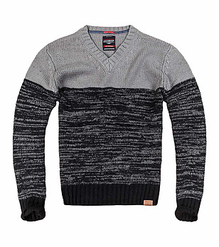 Тъмносин мъжки пуловер Clyde снимка