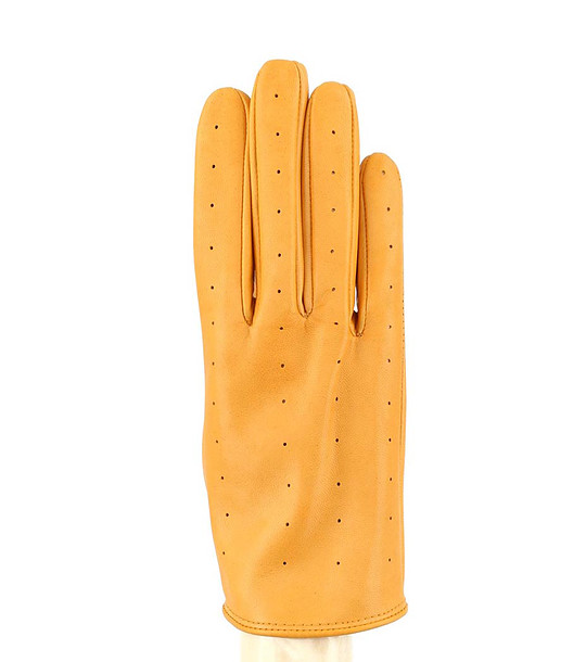 Жълти кожени дамски ръкавици Melinda снимка