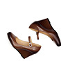 Кафяви кожени обувки с висока платформа Sandra-4 снимка