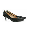 Черни кожени дамски обувки на ток Gala-0 снимка