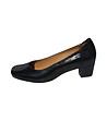 Черни кожени дамски обувки с масивен ток Berta-2 снимка