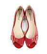 Червени кожени обувки с отворени пръсти Benita-1 снимка