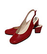 Червени кожени обувки с отворена пета Vitalia-1 снимка
