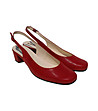 Червени кожени обувки с отворена пета Vitalia-2 снимка