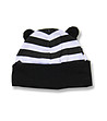 Памучна бебешка шапка в черно и бяло-0 снимка