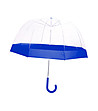 Прозрачен чадър със син кант и дръжка-0 снимка