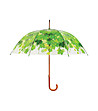 Прозрачен чадър с принт Листа-0 снимка