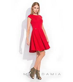 Червена разкроена рокля Ilana снимка
