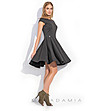 Черна разкроена рокля Ilana-0 снимка