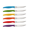 Комплект от шест ножа с цветни дръжки и поставка-0 снимка