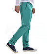 Памучен мъжки спортно-елегантен панталон в зелено-2 снимка