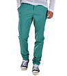 Памучен мъжки спортно-елегантен панталон в зелено-3 снимка