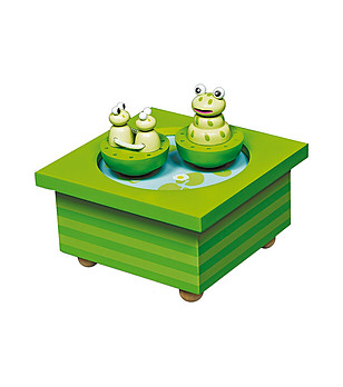 Дървена музикална кутия Жабки снимка