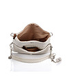 Бежова кожена дамска чанта тип клъч-3 снимка