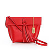 Трапецовидна кожена дамска чанта в червено Melanie-0 снимка