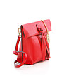 Трапецовидна кожена дамска чанта в червено Melanie-2 снимка