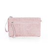 Розова кожена чанта тип клъч Palmira-1 снимка