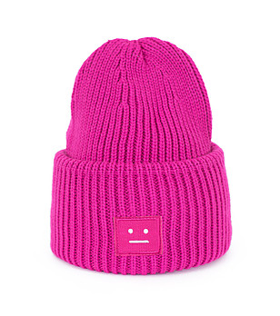 Дамска плетена топла шапка в цвят циклама Alseia снимка