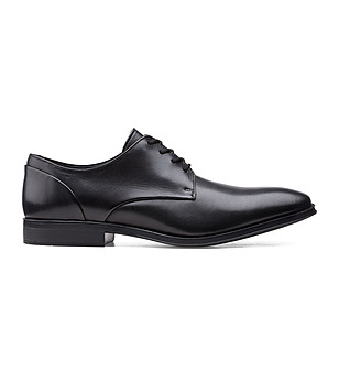 Черни мъжки обувки от естествена кожа Gilman за широко стъпало снимка