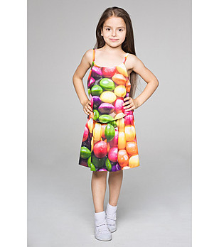 Двупластова детска рокля с принт Sweets снимка