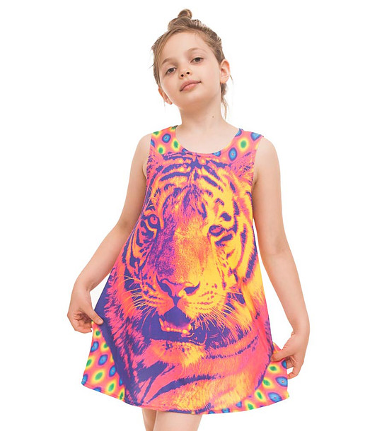 Детска рокля без ръкави с принт Crazy tiger снимка