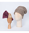 Unisex плетена шапка с вълна в бежов меланж Jaci-2 снимка