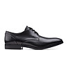 Черни мъжки обувки от естествена кожа Gilman за широко стъпало-0 снимка