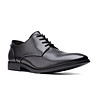 Черни мъжки обувки от естествена кожа Gilman за широко стъпало-2 снимка