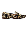 Дамски мокасини от естествена кожа с леопардов принт с косъм Leopard-0 снимка
