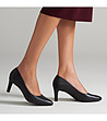 Черни дамски обувки от естествена кожа Calla Rose-0 снимка