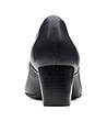 Дамски черни кожени обувки на ток за широки стъпала Cosmo-4 снимка