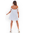 Бяла рокля с тюл на точки Karra-1 снимка