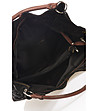 Черна кожена дамска чанта с висулки Crystal-3 снимка