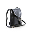 Черна кожена дамска чанта за рамо Val-1 снимка