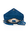 Синя кожена дамска чанта тип клъч Tammy-3 снимка