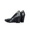 Кожени дамски обувки в черно и сребристо-2 снимка