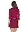 Къса виненочервена рокля от лен и памук Rossa-1 снимка