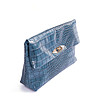 Синя дамска чанта с релеф-0 снимка