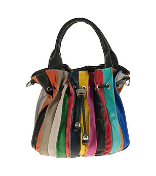 Многоцветна кожена дамска чанта Amelia снимка