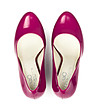 Лачени кожени дамски обувки в цвят циклама-1 снимка