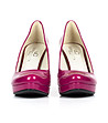 Лачени кожени дамски обувки в цвят циклама-4 снимка