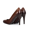 Кафяви дамски обувки от естествена кожа-4 снимка