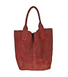 Червена кожена дамска чанта Amanda-1 снимка