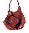 Червена кожена дамска чанта Amanda-3 снимка